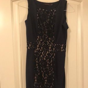 Limited Navy and Lace Pencil Dress, Work Attire